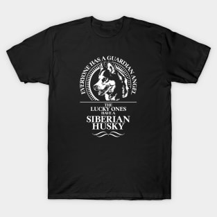 Siberian Husky dog Guardian Angel sled dog saying T-Shirt
